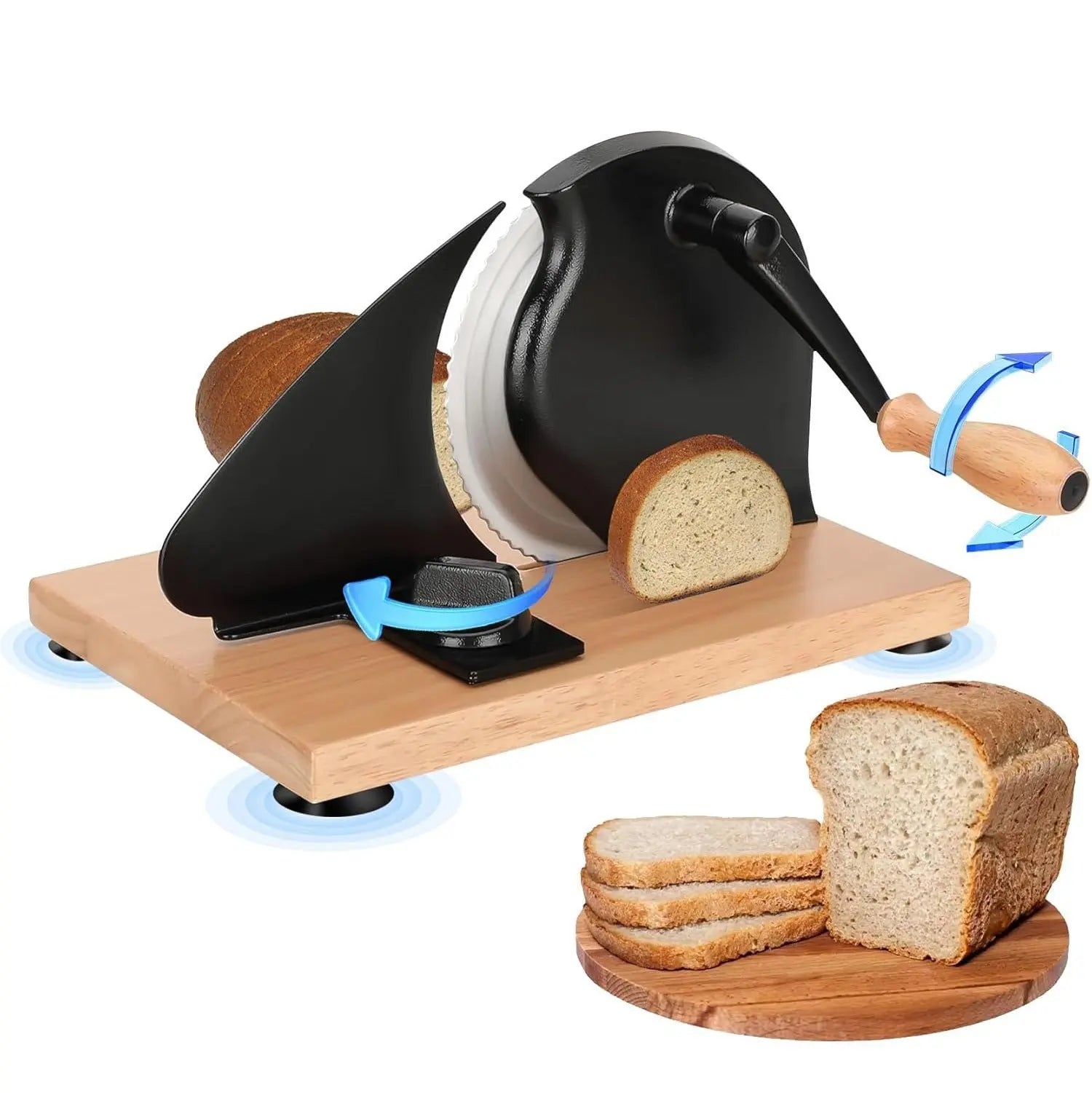 CrankCut™ Bread Cutter 🔄 — Easy Hand-Crank Precision Slicing CJDropshipping
