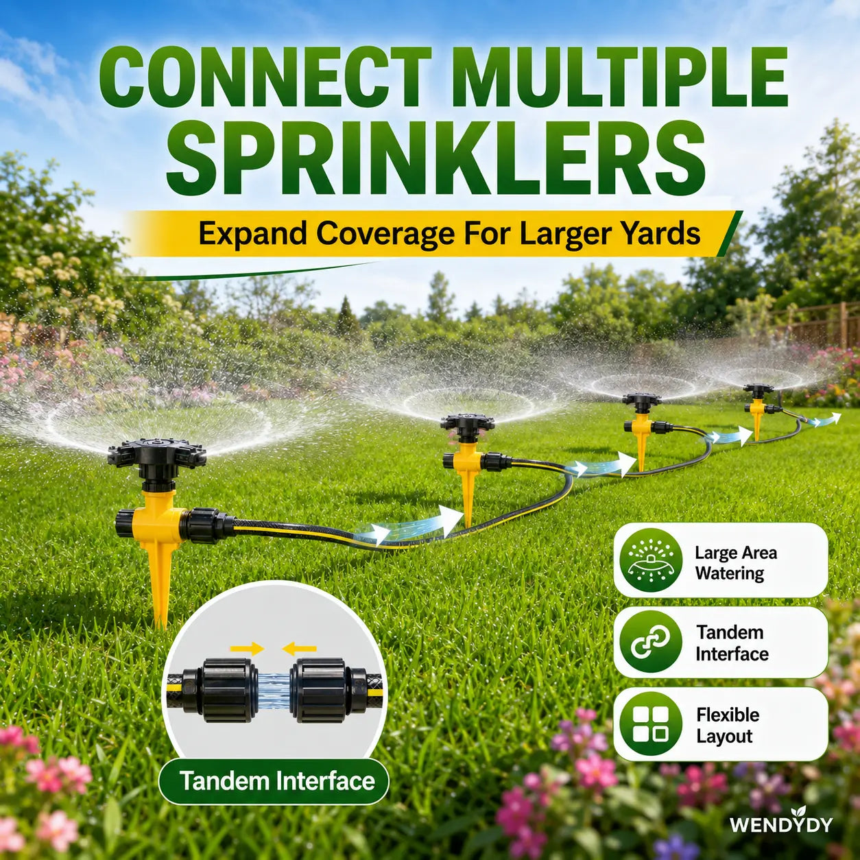 🏡BUY 1 GET 1 FREE✨360° Rotation Auto Irrigation System Garden Lawn Sprinkler Patio Kiivora