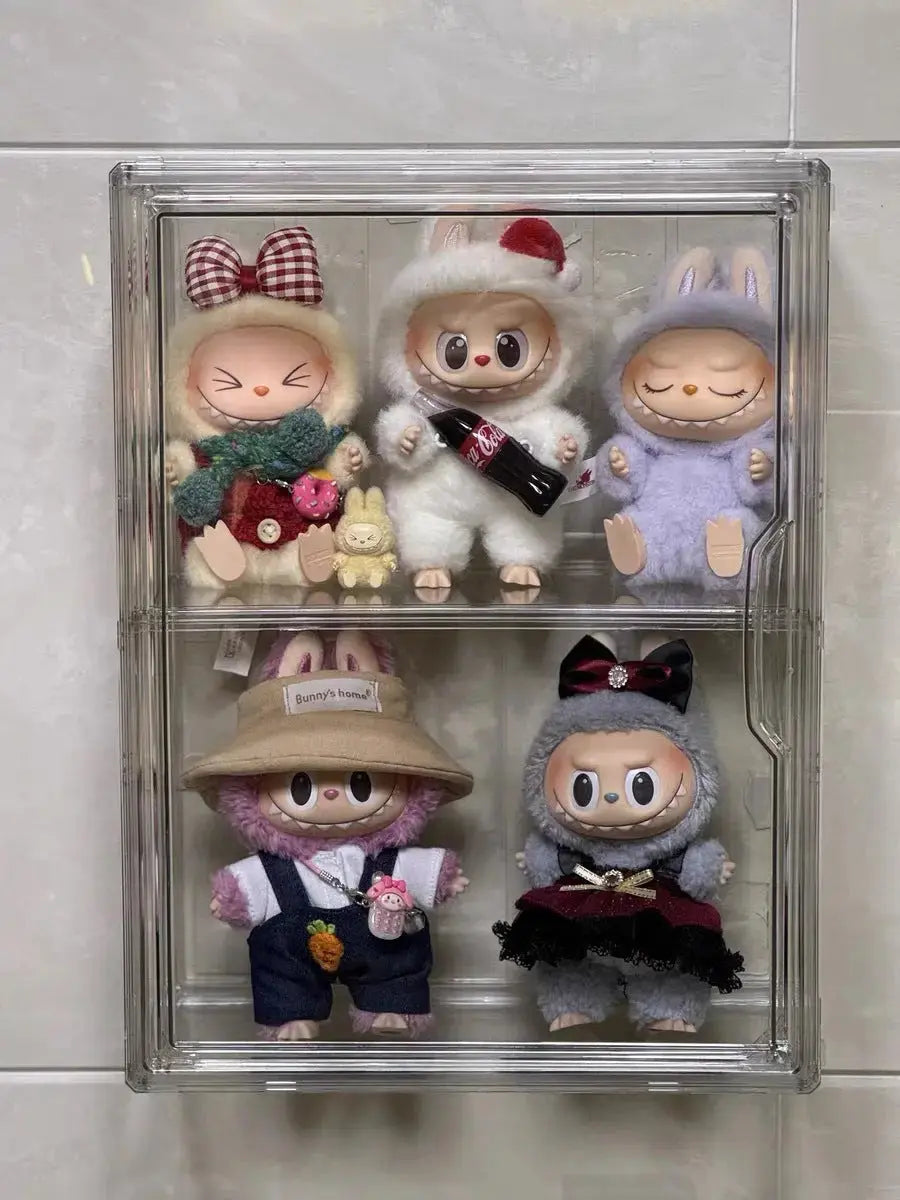 Blind Box Storage Display Box Bubble Mart Labubu Figure Storage Desktop Dust-Proof Transparent Acrylic Display Cabinet Kiivora