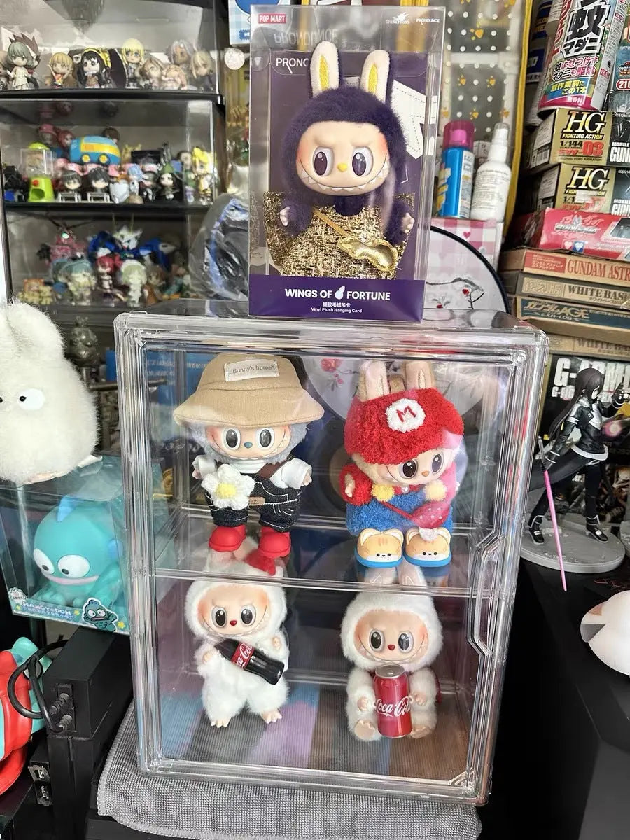 Blind Box Storage Display Box Bubble Mart Labubu Figure Storage Desktop Dust-Proof Transparent Acrylic Display Cabinet Kiivora