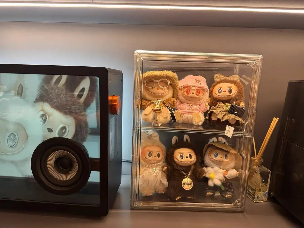 Blind Box Storage Display Box Bubble Mart Labubu Figure Storage Desktop Dust-Proof Transparent Acrylic Display Cabinet Kiivora