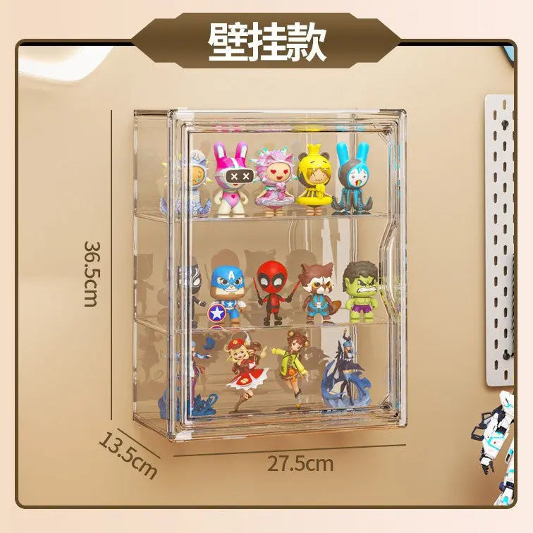 Blind Box Storage Display Box Bubble Mart Labubu Figure Storage Desktop Dust-Proof Transparent Acrylic Display Cabinet Kiivora