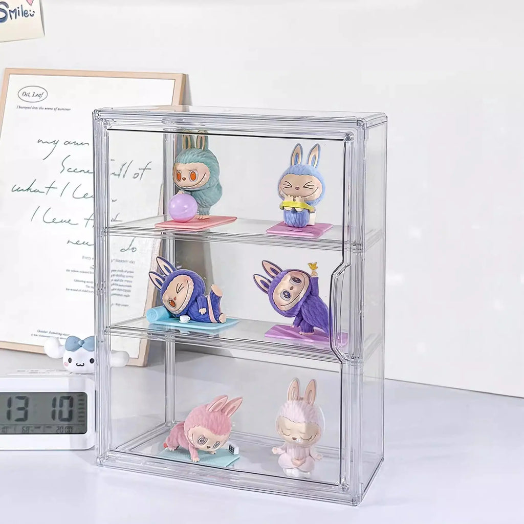 Blind Box Storage Display Box Bubble Mart Labubu Figure Storage Desktop Dust-Proof Transparent Acrylic Display Cabinet Kiivora