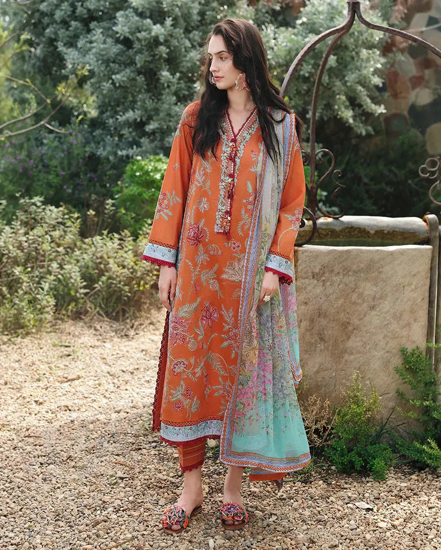 Mushq 3Pc Embroidered Lawn Suit Rosearie Dream Kiivora