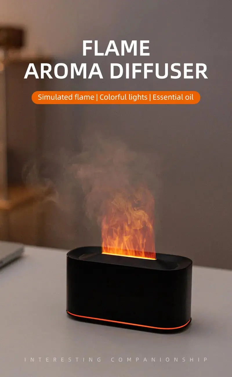Aromatherapy Diffuser with Flame Effect, Essential Oil Diffuser and Cool Mist Humidifier, Silent Humidifier for Home and Bedroom To-Be-Better Store