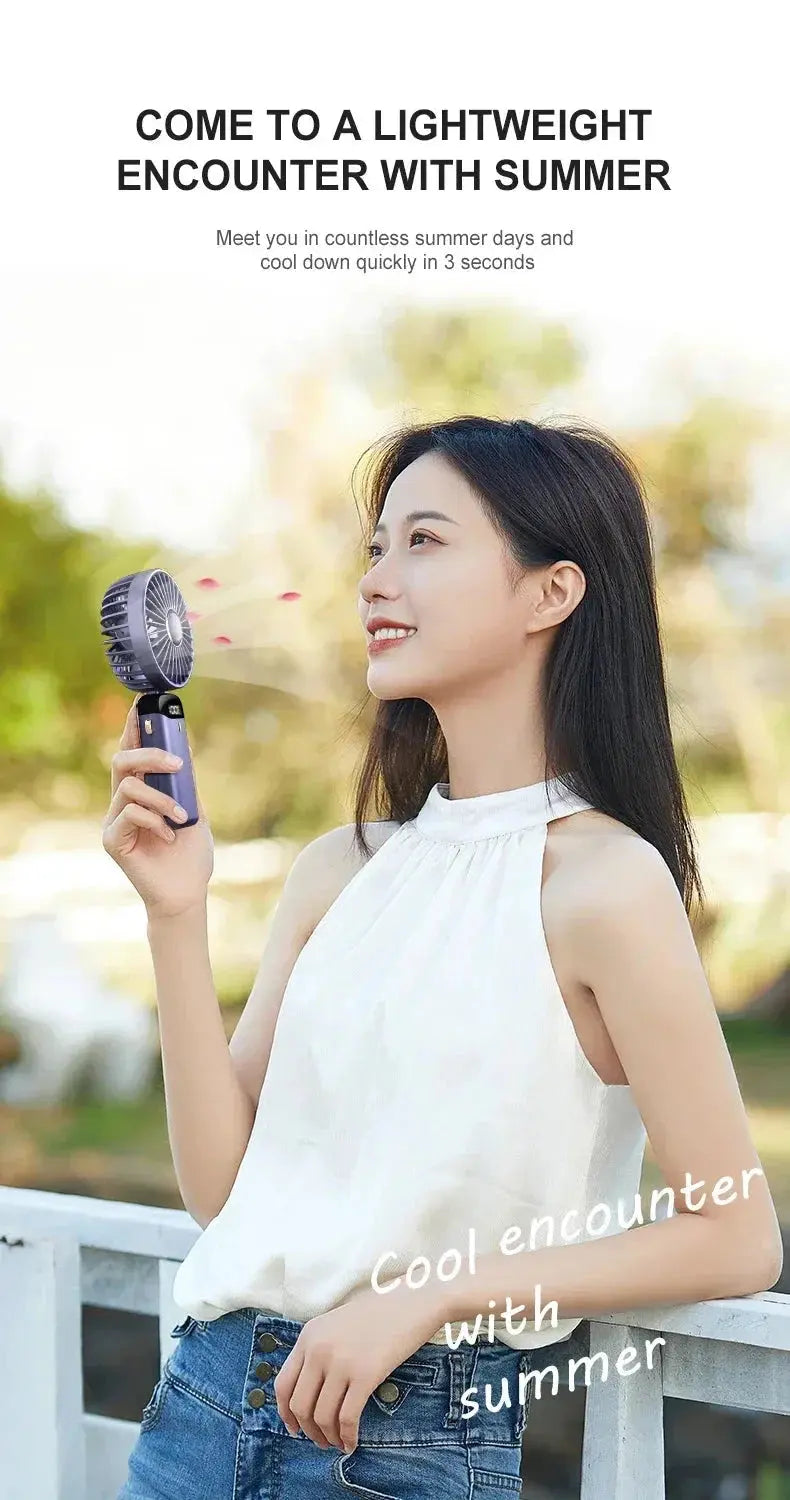 5-Speed Foldable Neck Fan with Phone Stand – USB-C Rechargeable Mini Fan, 1800mAh Battery & Display Screen for Hands-Free Cooling sagsdg65 Store