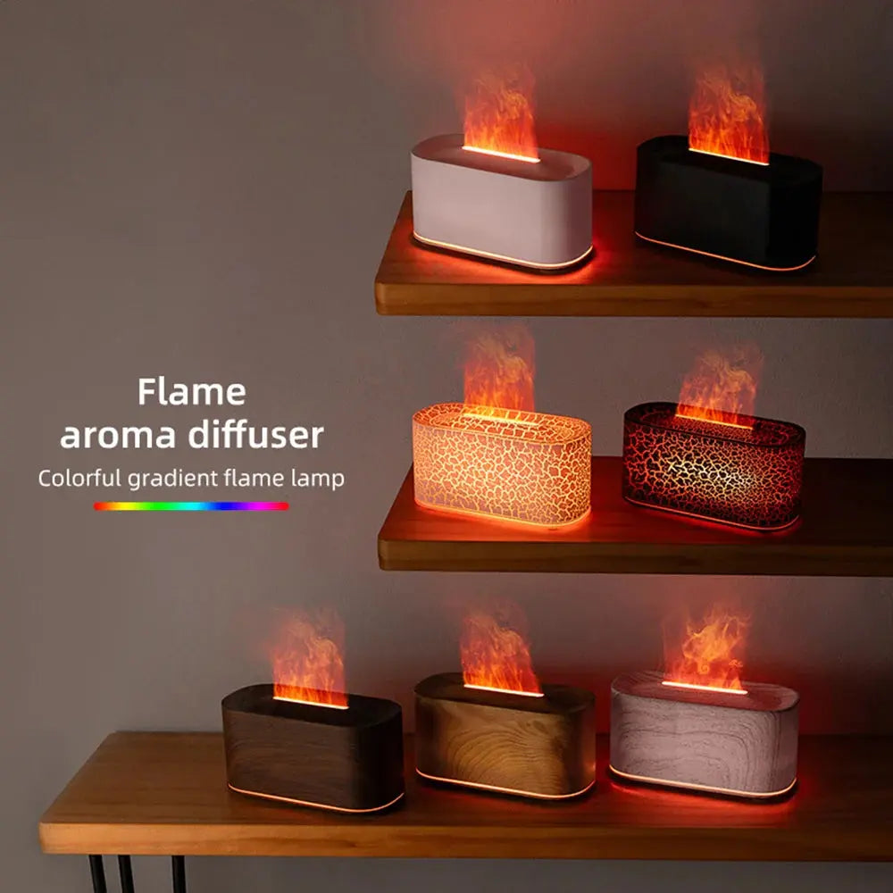 Aromatherapy Diffuser with Flame Effect, Essential Oil Diffuser and Cool Mist Humidifier, Silent Humidifier for Home and Bedroom To-Be-Better Store