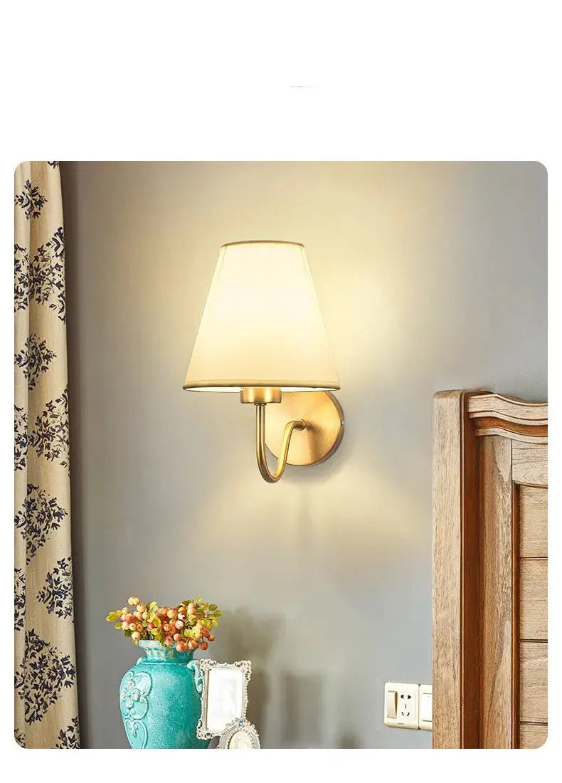 Modern Fabric Wall Sconce for Bedroom, Living Room & Hallway Good Morning Friends Store