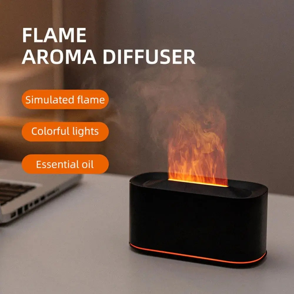 Aromatherapy Diffuser with Flame Effect, Essential Oil Diffuser and Cool Mist Humidifier, Silent Humidifier for Home and Bedroom To-Be-Better Store