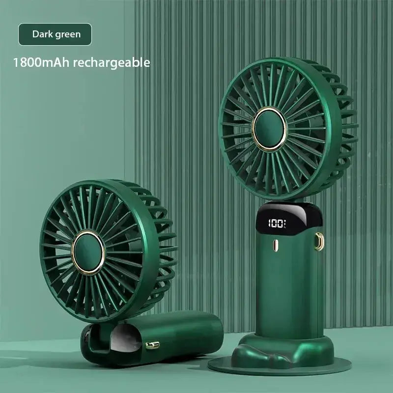 5-Speed Foldable Neck Fan with Phone Stand – USB-C Rechargeable Mini Fan, 1800mAh Battery & Display Screen for Hands-Free Cooling sagsdg65 Store