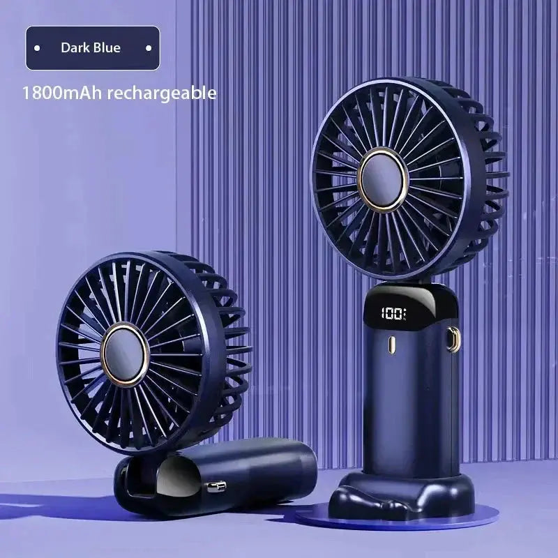 5-Speed Foldable Neck Fan with Phone Stand – USB-C Rechargeable Mini Fan, 1800mAh Battery & Display Screen for Hands-Free Cooling sagsdg65 Store