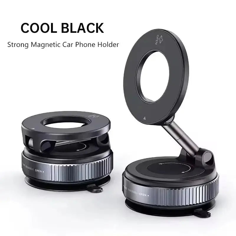 Strong Magnetic Car Phone Holder Foldable Magsafe Design 360° Adjustable Vacuum Mount for Car/Desk/Bathroom/Universal Use Metal BLAZEFL Store