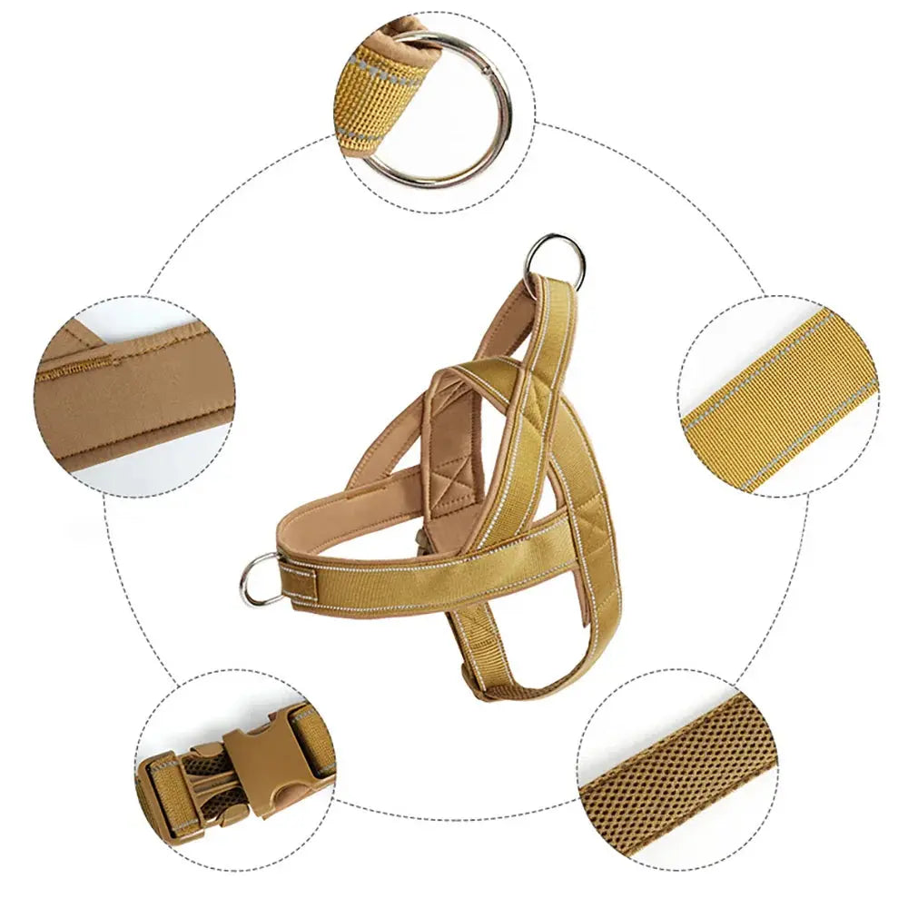 Tactical Anti-Pull Dog Harness - 1000D Nylon Adjustable for Large Dogs Stone's Store