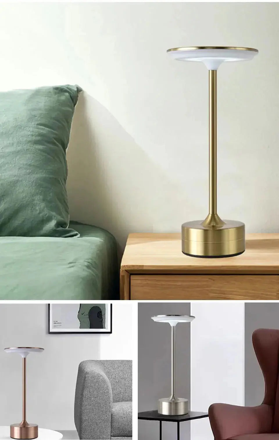 Touch LED Table Lamp – USB Rechargeable Portable Night Light for Bedroom, Hotel, Reading Shop1105024050 Store