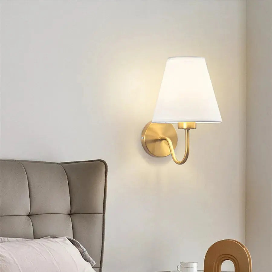 Modern Fabric Wall Sconce for Bedroom, Living Room & Hallway Good Morning Friends Store