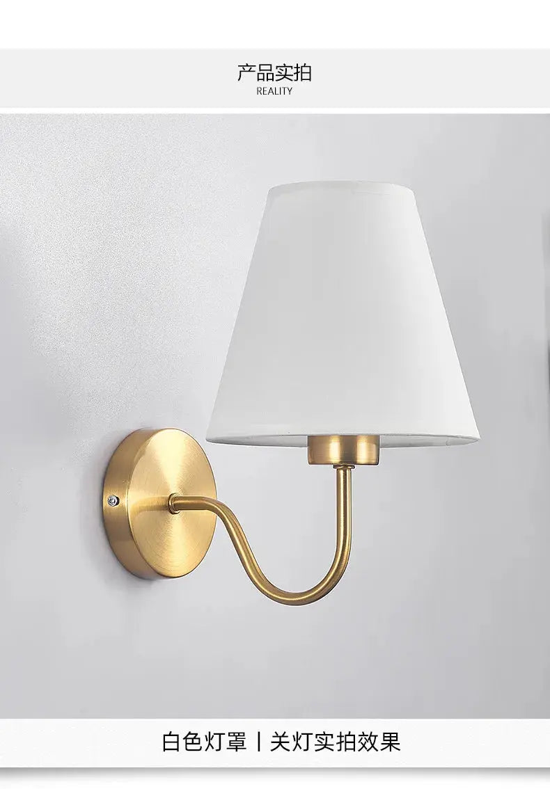 Modern Fabric Wall Sconce for Bedroom, Living Room & Hallway Good Morning Friends Store