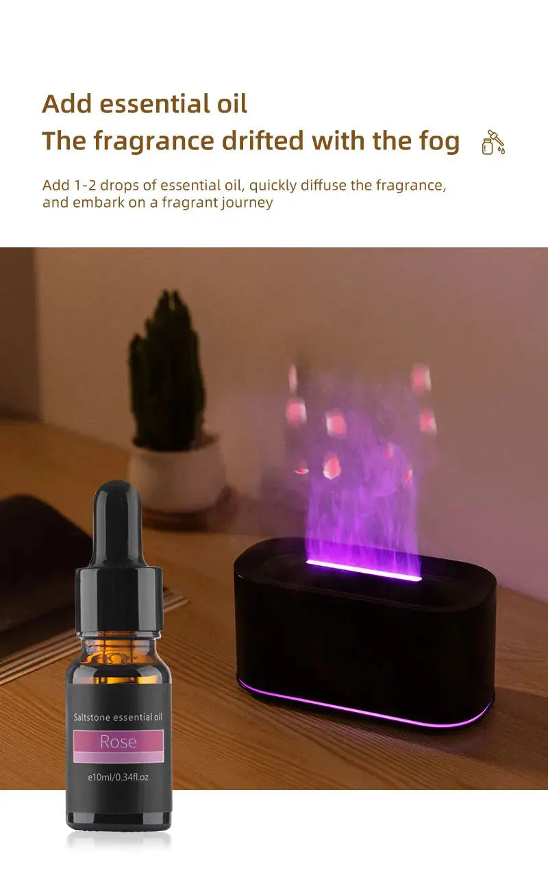 Aromatherapy Diffuser with Flame Effect, Essential Oil Diffuser and Cool Mist Humidifier, Silent Humidifier for Home and Bedroom To-Be-Better Store