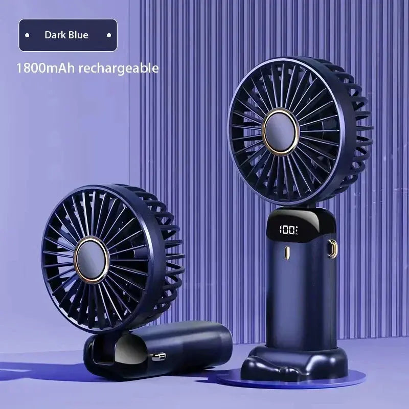 5-Speed Foldable Neck Fan with Phone Stand – USB-C Rechargeable Mini Fan, 1800mAh Battery & Display Screen for Hands-Free Cooling sagsdg65 Store
