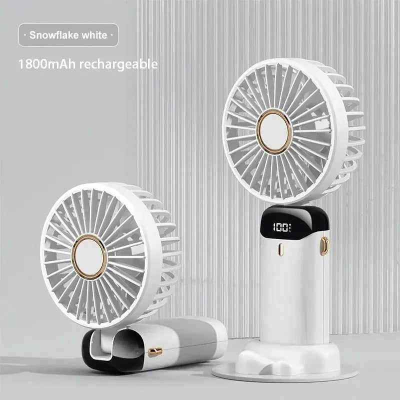 5-Speed Foldable Neck Fan with Phone Stand – USB-C Rechargeable Mini Fan, 1800mAh Battery & Display Screen for Hands-Free Cooling sagsdg65 Store