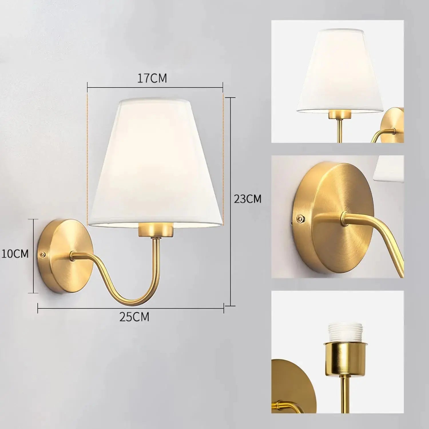 Modern Fabric Wall Sconce for Bedroom, Living Room & Hallway Good Morning Friends Store