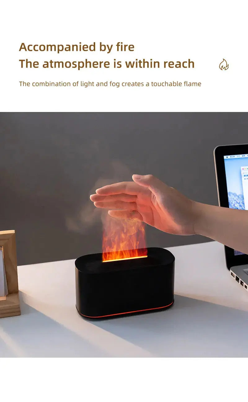 Aromatherapy Diffuser with Flame Effect, Essential Oil Diffuser and Cool Mist Humidifier, Silent Humidifier for Home and Bedroom To-Be-Better Store