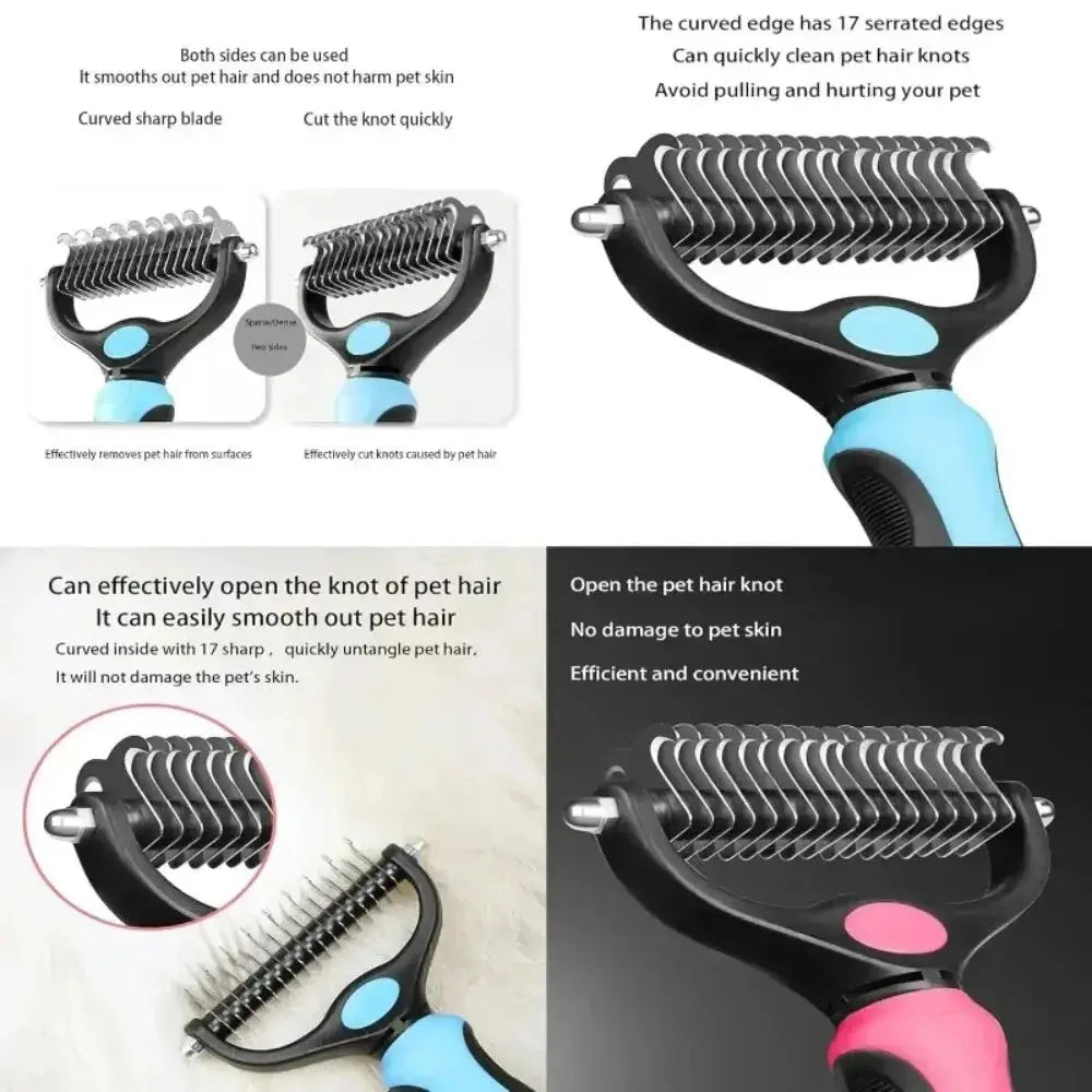 Double Sided Pet Grooming Comb Dogs And Cats Hair Remover Stone's Store