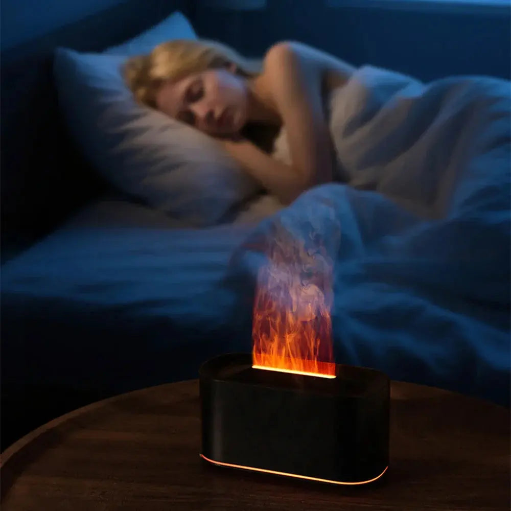 Aromatherapy Diffuser with Flame Effect, Essential Oil Diffuser and Cool Mist Humidifier, Silent Humidifier for Home and Bedroom To-Be-Better Store