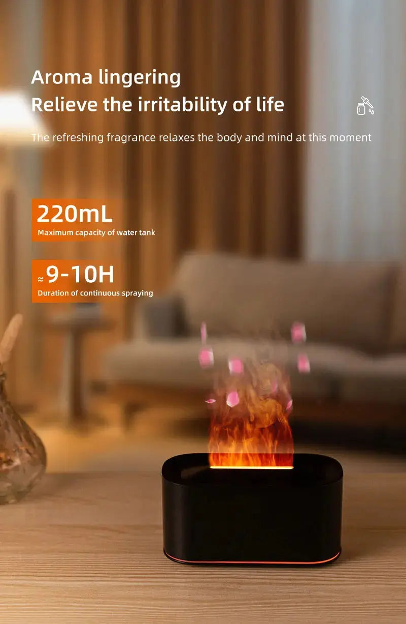 Aromatherapy Diffuser with Flame Effect, Essential Oil Diffuser and Cool Mist Humidifier, Silent Humidifier for Home and Bedroom To-Be-Better Store