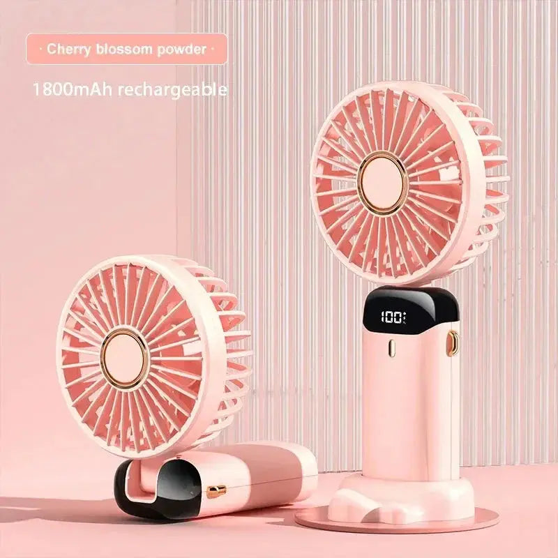 5-Speed Foldable Neck Fan with Phone Stand – USB-C Rechargeable Mini Fan, 1800mAh Battery & Display Screen for Hands-Free Cooling sagsdg65 Store