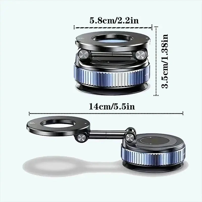 Strong Magnetic Car Phone Holder Foldable Magsafe Design 360° Adjustable Vacuum Mount for Car/Desk/Bathroom/Universal Use Metal BLAZEFL Store