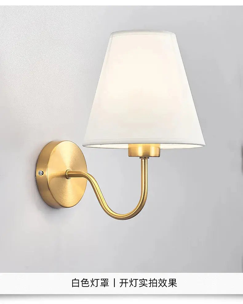 Modern Fabric Wall Sconce for Bedroom, Living Room & Hallway Good Morning Friends Store