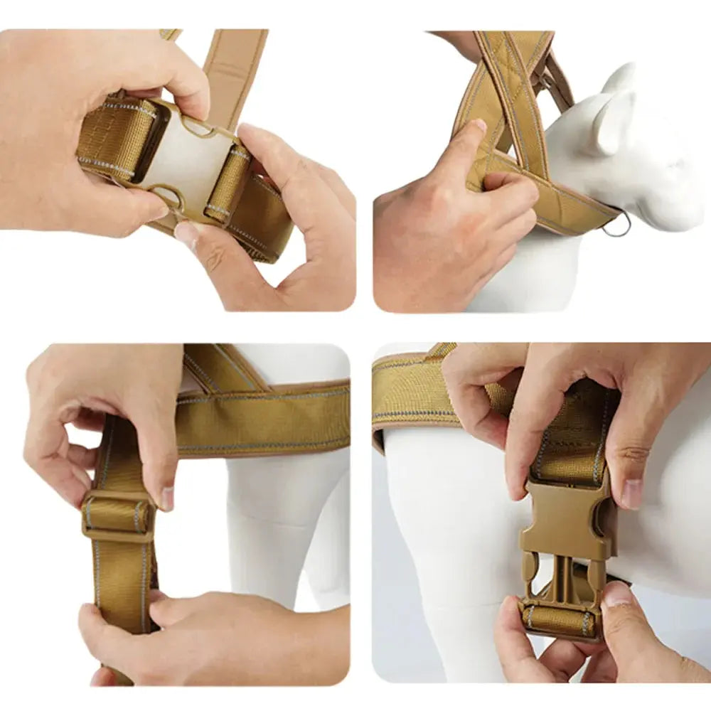 Tactical Anti-Pull Dog Harness - 1000D Nylon Adjustable for Large Dogs Stone's Store