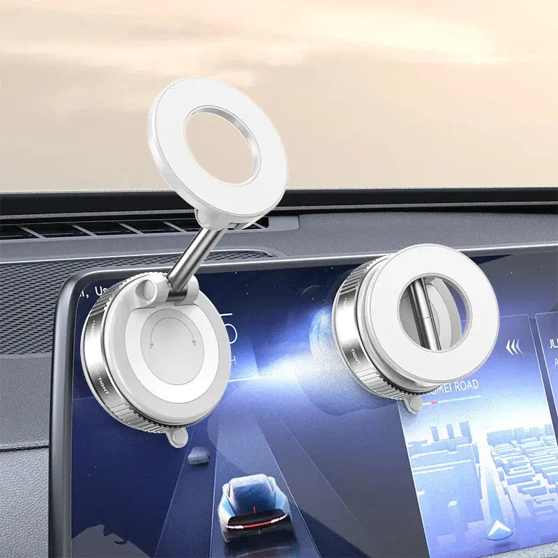Strong Magnetic Car Phone Holder Foldable Magsafe Design 360° Adjustable Vacuum Mount for Car/Desk/Bathroom/Universal Use Metal BLAZEFL Store