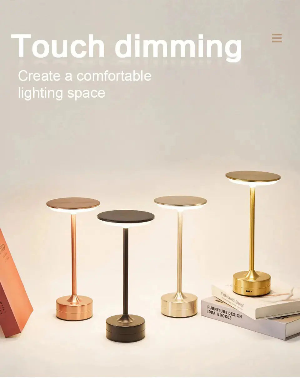 Touch LED Table Lamp – USB Rechargeable Portable Night Light for Bedroom, Hotel, Reading Shop1105024050 Store