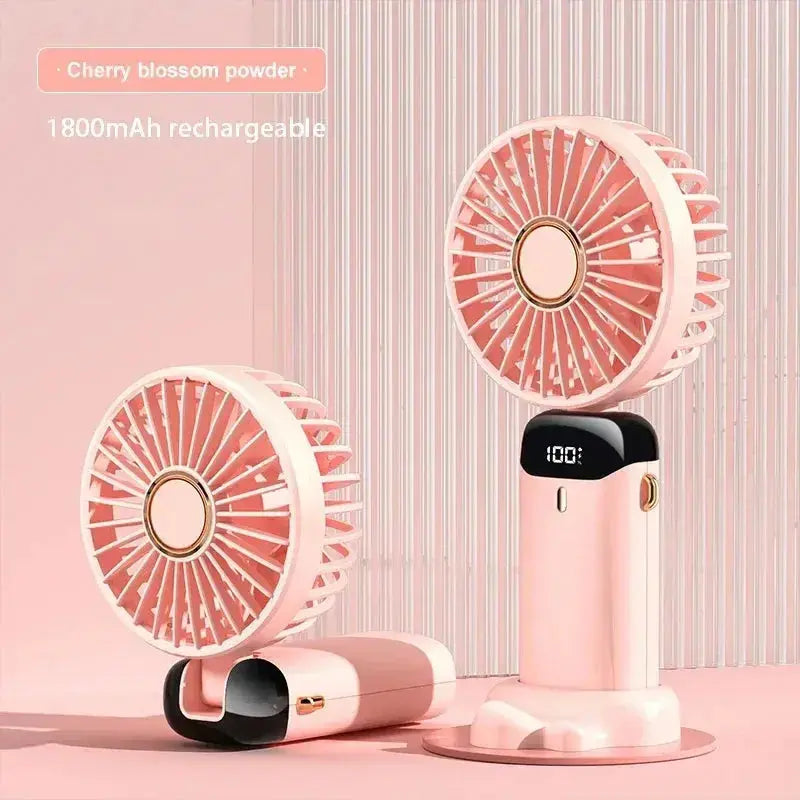 5-Speed Foldable Neck Fan with Phone Stand – USB-C Rechargeable Mini Fan, 1800mAh Battery & Display Screen for Hands-Free Cooling sagsdg65 Store
