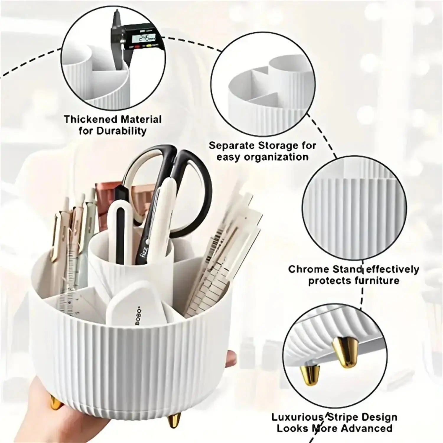 360° Rotating Makeup Organizer | Vanity & Desk Storage | Aesthetic Cosmetic Holder 123112233 Store