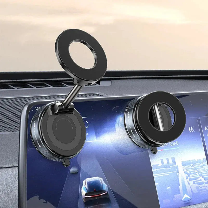 Strong Magnetic Car Phone Holder Foldable Magsafe Design 360° Adjustable Vacuum Mount for Car/Desk/Bathroom/Universal Use Metal BLAZEFL Store