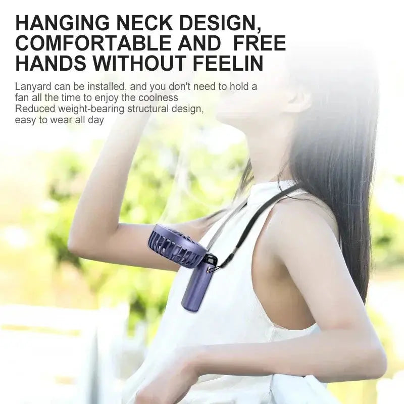 5-Speed Foldable Neck Fan with Phone Stand – USB-C Rechargeable Mini Fan, 1800mAh Battery & Display Screen for Hands-Free Cooling sagsdg65 Store