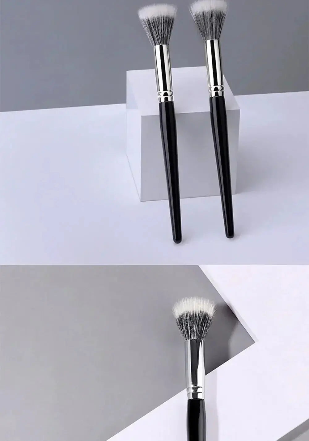 Pointillator brush Blush brush Pure wool flat head Cangzhou makeup brush Soft bristle wooden handle Beauty tool SASA Makeup Store
