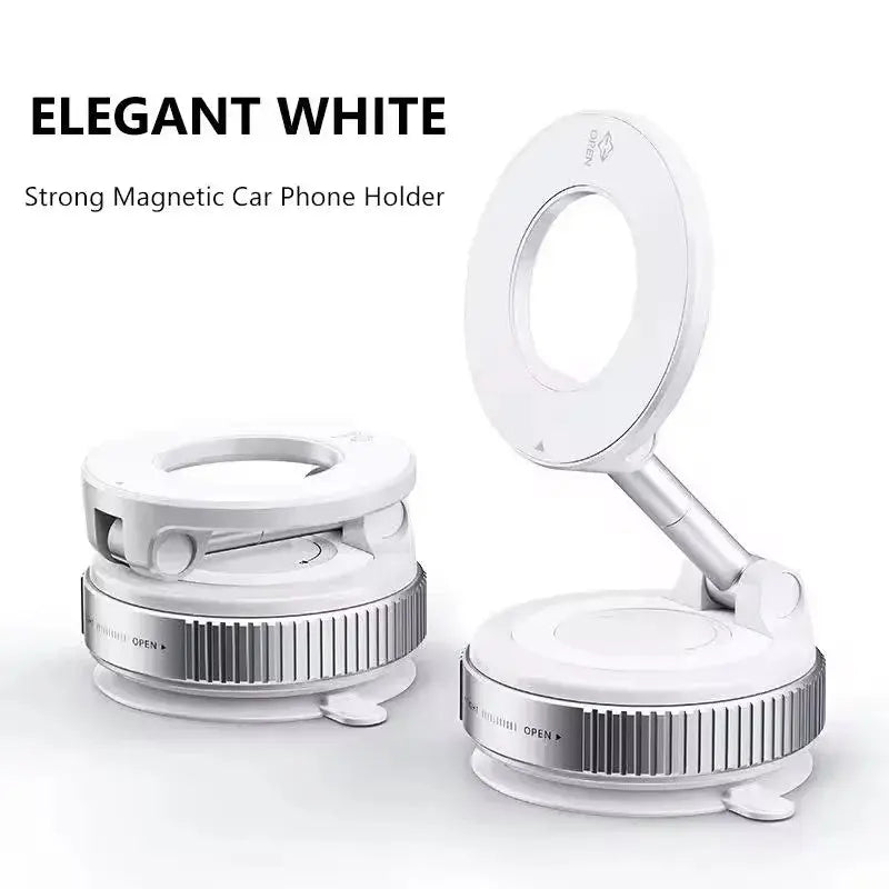 Strong Magnetic Car Phone Holder Foldable Magsafe Design 360° Adjustable Vacuum Mount for Car/Desk/Bathroom/Universal Use Metal BLAZEFL Store