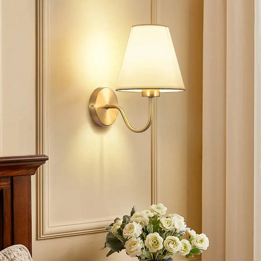Modern Fabric Wall Sconce for Bedroom, Living Room & Hallway Good Morning Friends Store