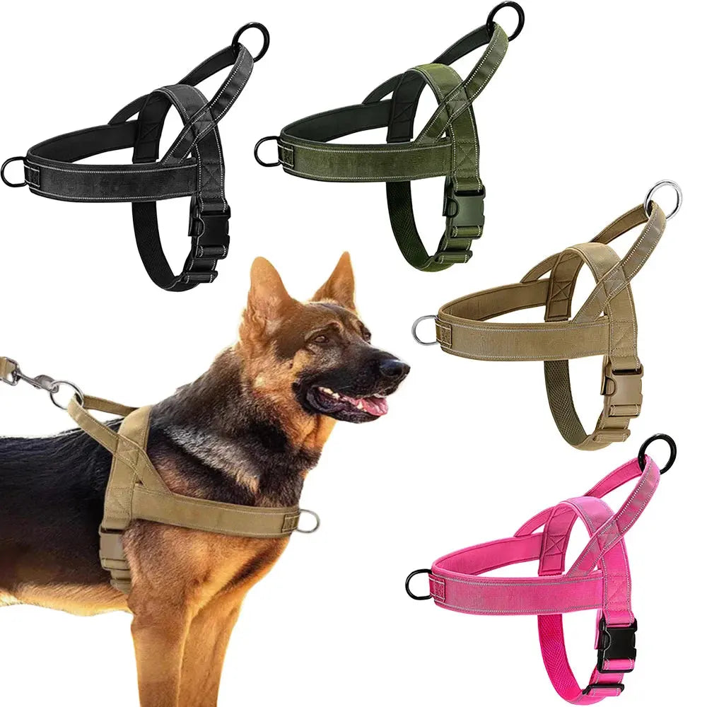 Tactical Anti-Pull Dog Harness - 1000D Nylon Adjustable for Large Dogs Stone's Store