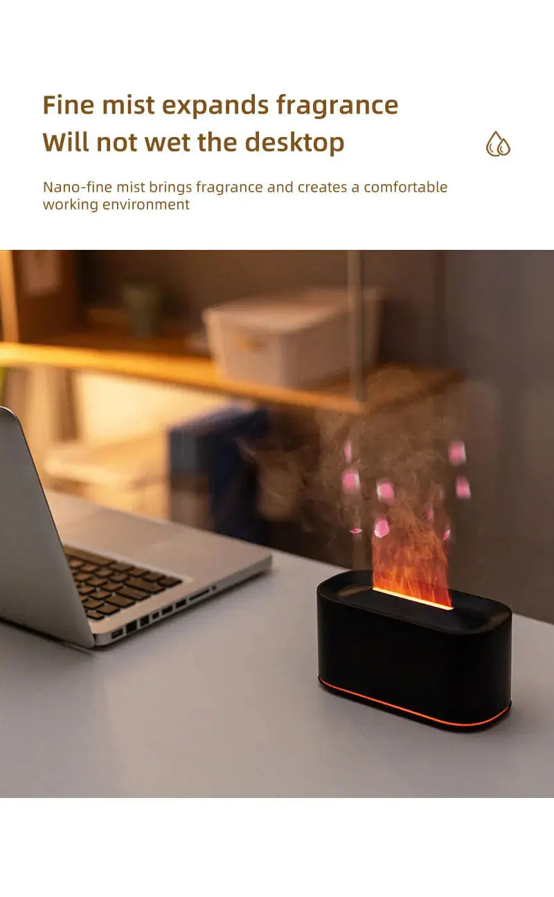 Aromatherapy Diffuser with Flame Effect, Essential Oil Diffuser and Cool Mist Humidifier, Silent Humidifier for Home and Bedroom To-Be-Better Store