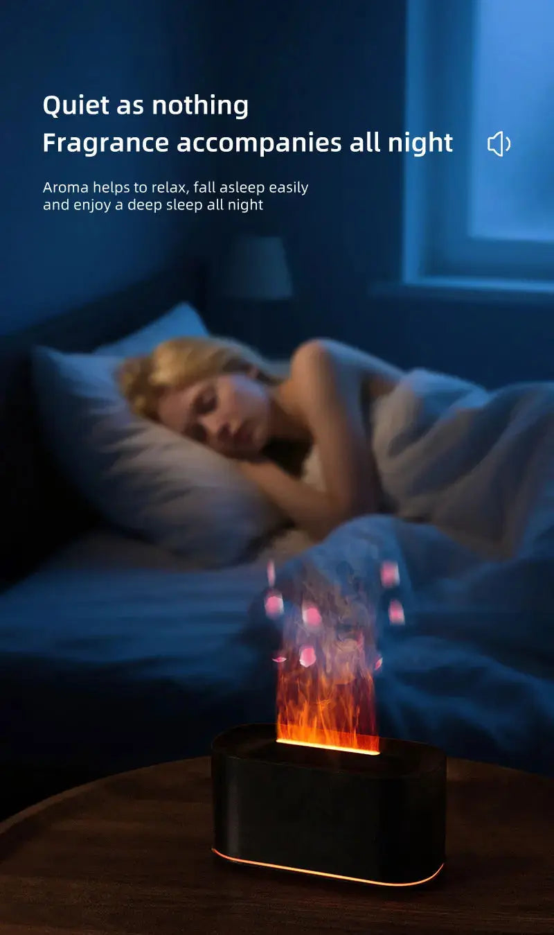 Aromatherapy Diffuser with Flame Effect, Essential Oil Diffuser and Cool Mist Humidifier, Silent Humidifier for Home and Bedroom To-Be-Better Store