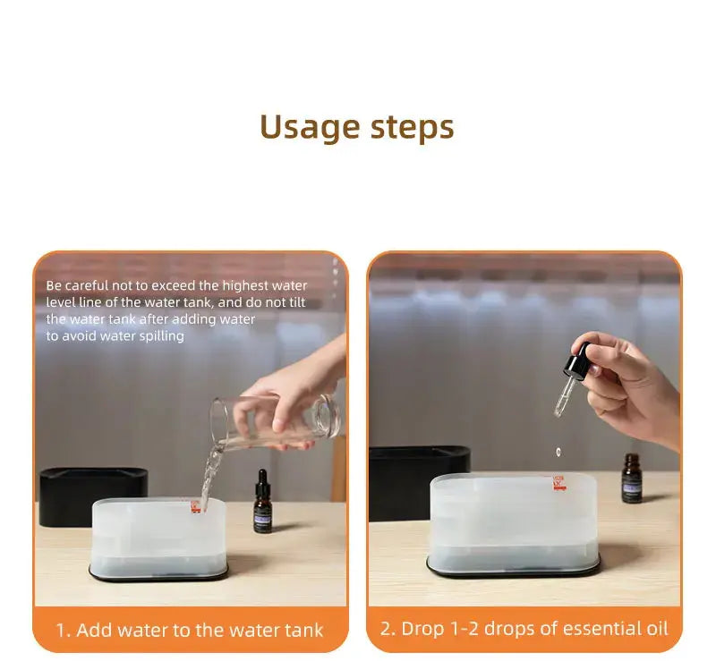 Aromatherapy Diffuser with Flame Effect, Essential Oil Diffuser and Cool Mist Humidifier, Silent Humidifier for Home and Bedroom To-Be-Better Store