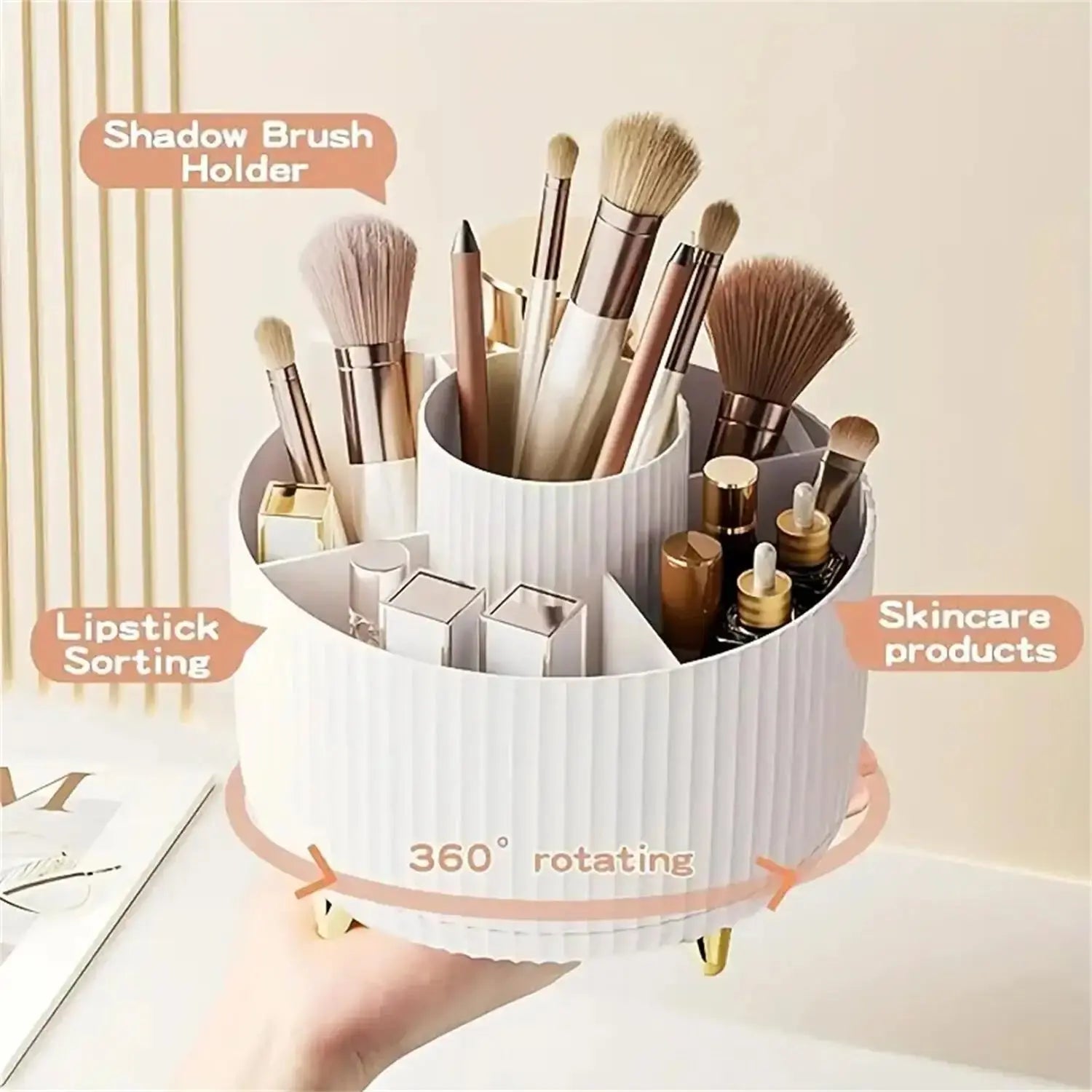 360° Rotating Makeup Organizer | Vanity & Desk Storage | Aesthetic Cosmetic Holder 123112233 Store