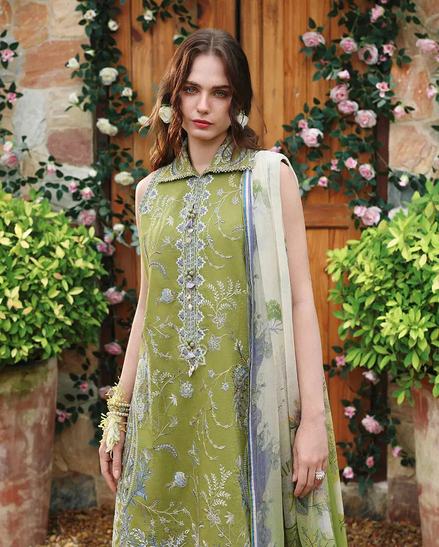 Mushq 3Pc Embroidered Lawn Suit Whispering Ivy Kiivora