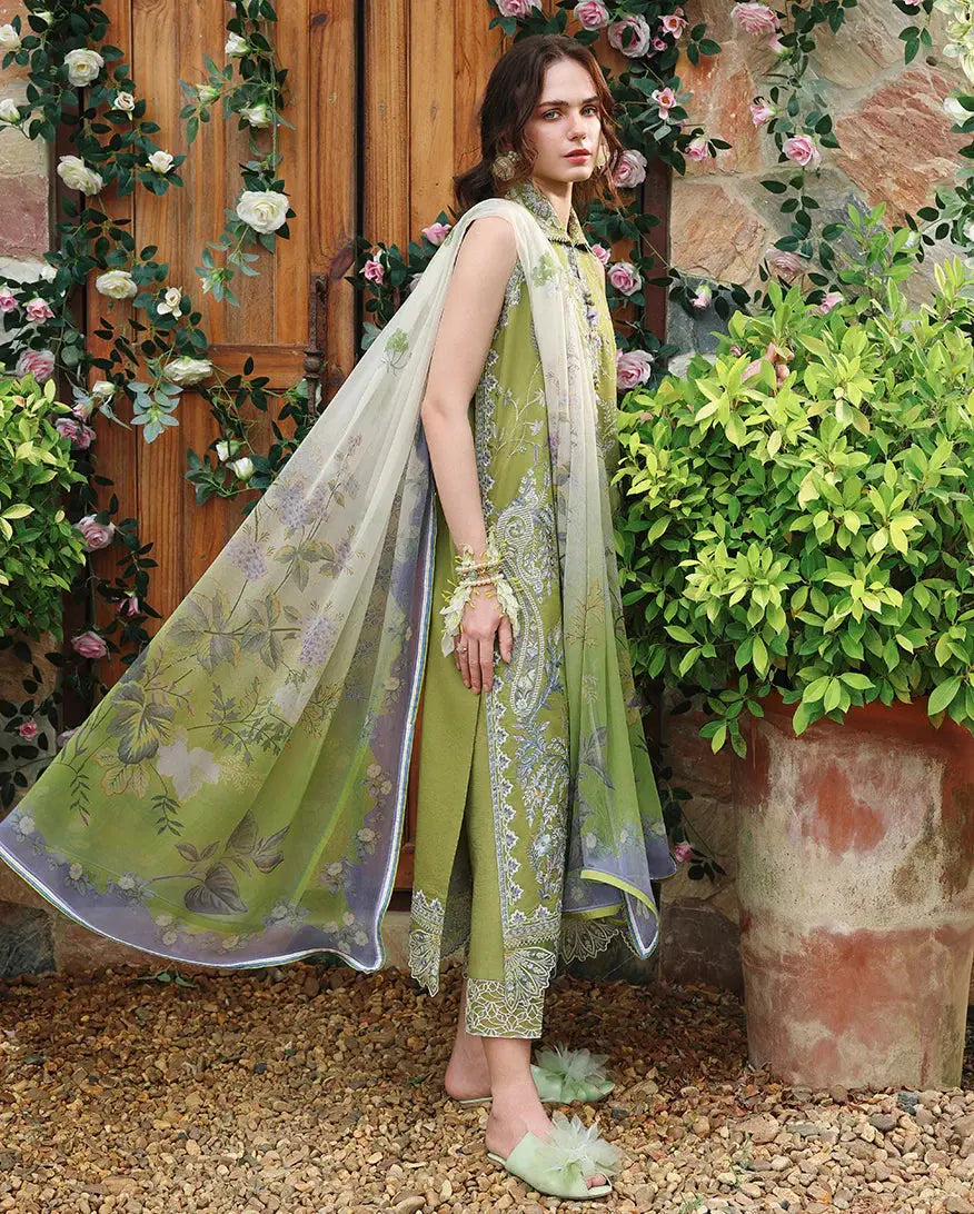 Mushq 3Pc Embroidered Lawn Suit Whispering Ivy Kiivora