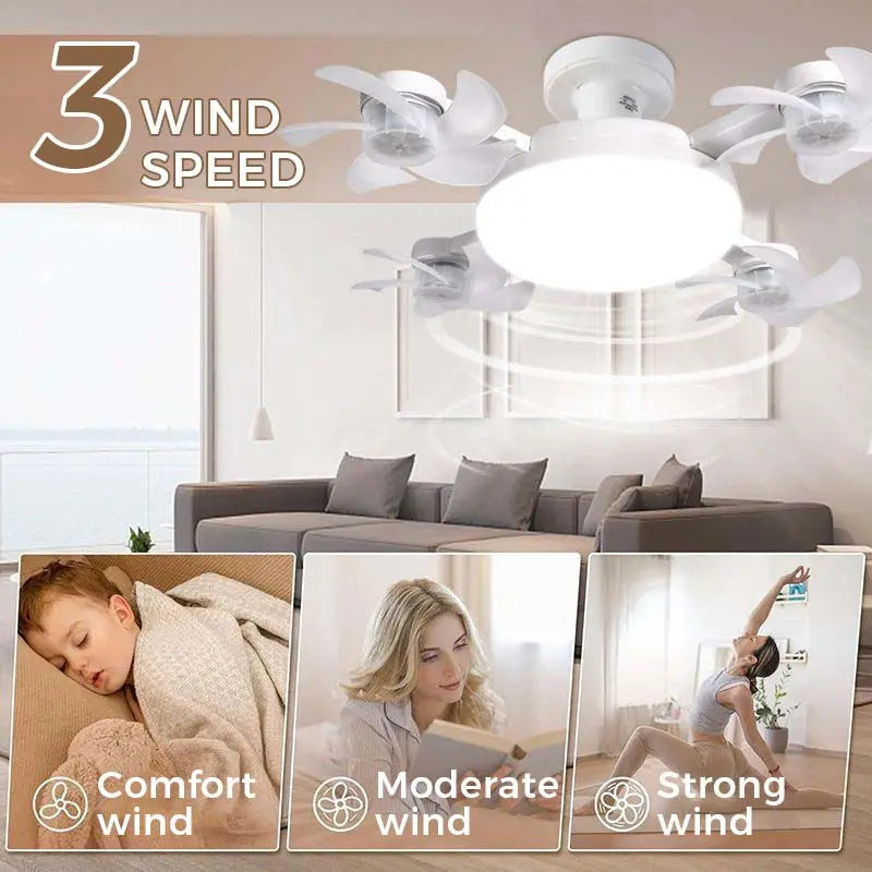 💡 50% DE RÉDUCTION – Ventilateur de Plafond avec Lumière LED – Pales Pliables, Télécommande, 3 Températures – Design Moderne & Économie d’Énergie 🌀 Kiivora