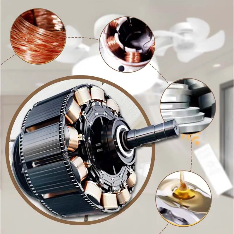 💡 50% DE RÉDUCTION – Ventilateur de Plafond avec Lumière LED – Pales Pliables, Télécommande, 3 Températures – Design Moderne & Économie d’Énergie 🌀 Kiivora